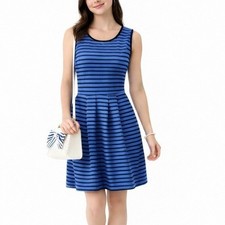 EN FOCUS Size 6 Faux Vegan Snakeskin Trim Pleated Ribbed Knit Keyhole Neck Dress