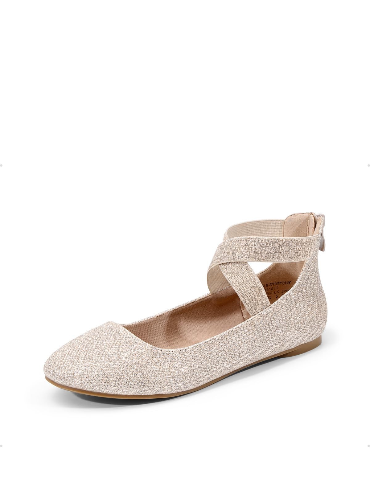 SAOLA Scarpe ballerine donna comode alla moda elastiche con cinturino alla caviglia taglia 5 oro illuminato...