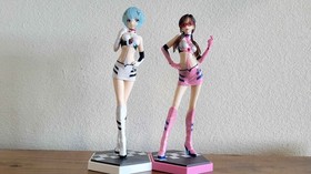 SET OF 2: Sega Neon Genesis Evangelion EVA Luminasta Racing Pit Walk Figures