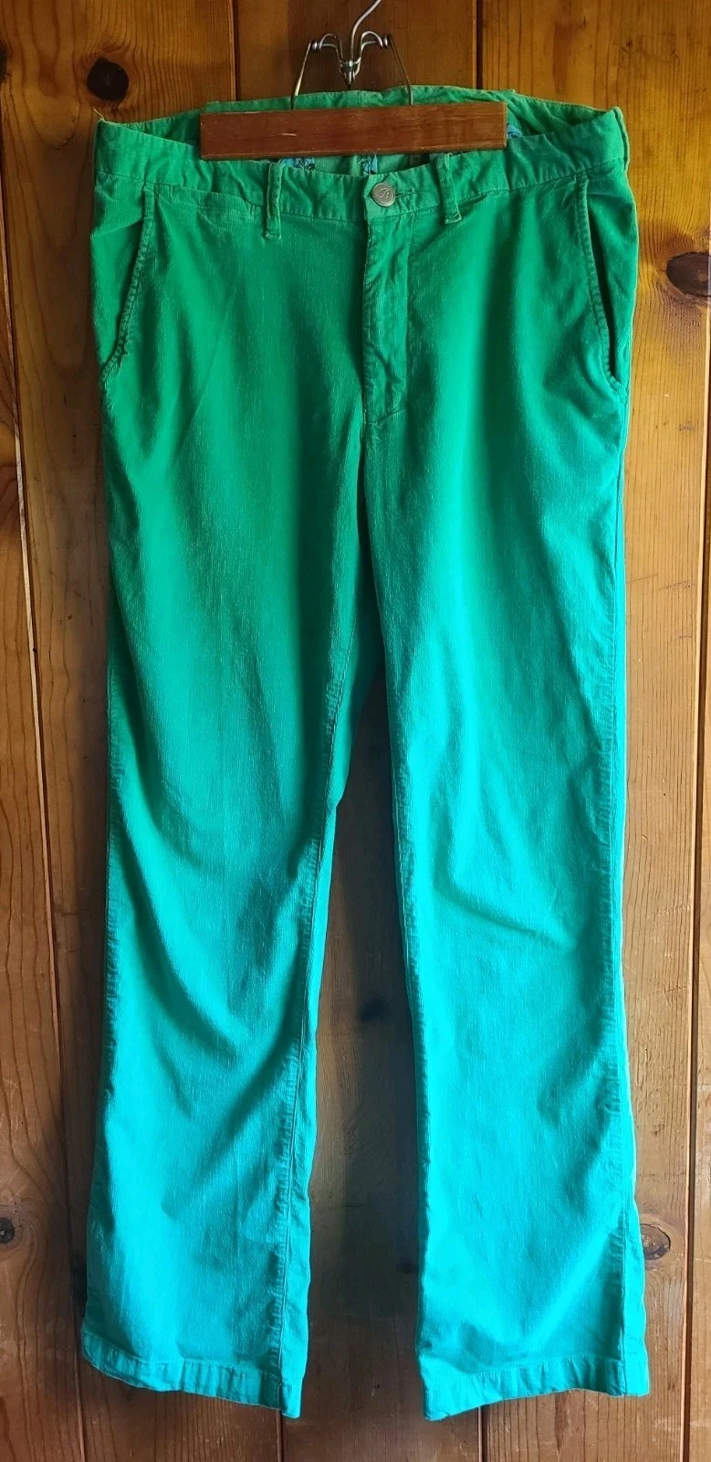 Bonobos Mens Green Athletic Boot Velour Pants Cotton Stretch Size 30 Prep Velvet