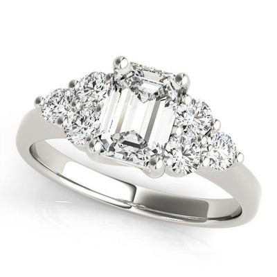 VSF 2.40Ct Solitaire Plus Trellis Emerald Engagement Ring Lab Grown Diamond Gold