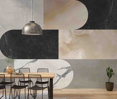 3D Modern Geometry Texture Self-adhesive Removeable Wallpaper Wall Mural