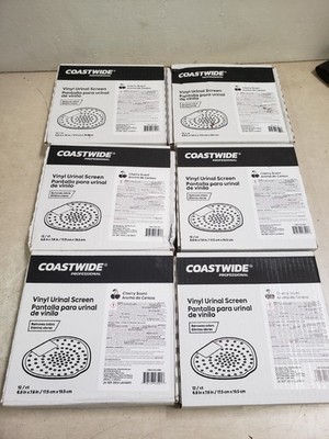 Lot of 72 - Coastwide Professional Vinyl Urinal Screen - Cherry (12/Box)