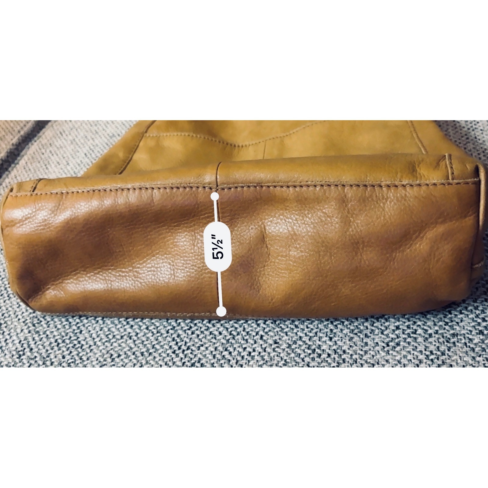 American Leather Co Tan Pebble Grain Shoulder Bag Hobo Purse Everyday Chic