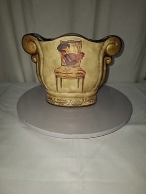 Rooster Themed Vase Planter Tuscan/French Kitchen Decor Decorative Ceramic