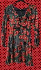 Free People Red Floral Polka Dot Dress