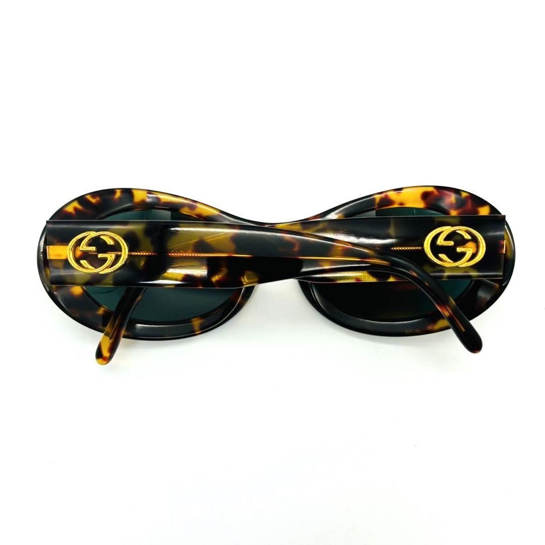 Gucci Tortoiseshell Interlocking GG Logo Oval Sun… - image 11