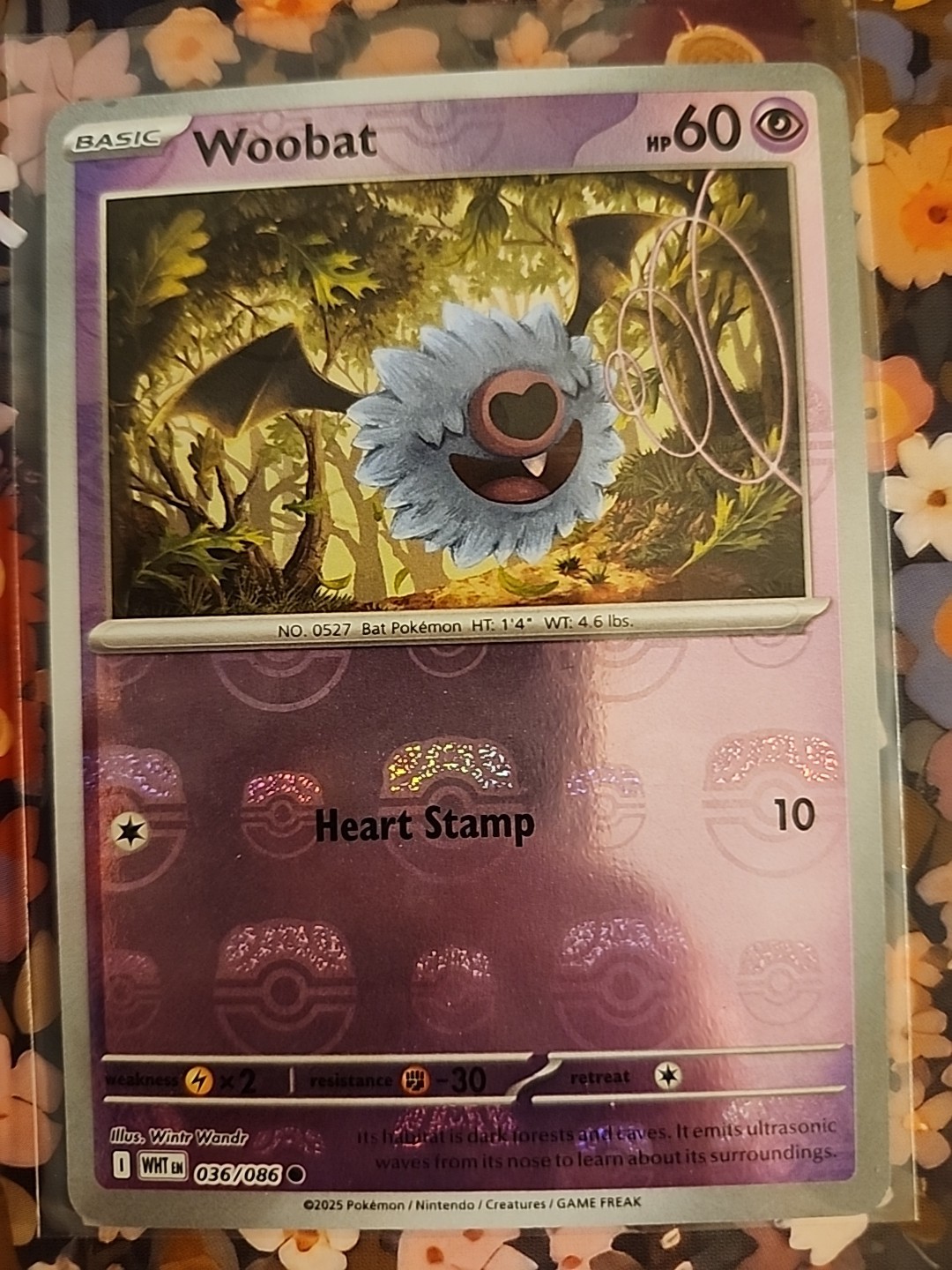 Woobat #036/086 (Master Ball Foil) - S&V White Flare Holo - Pokemon TCG Card NM