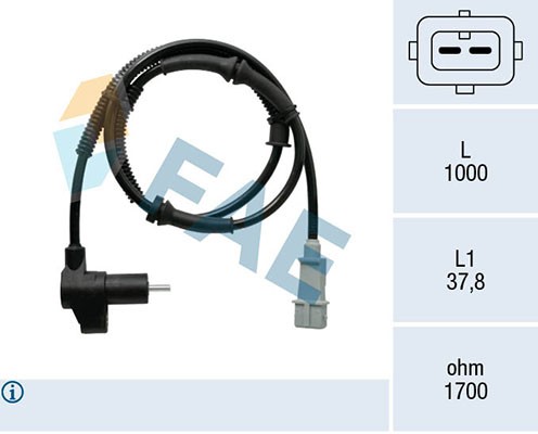 FAE ABS Sensor Raddrehzahl DrehzahlfüHler Hinten FüR CitroëN Xsara Picasso N68-image