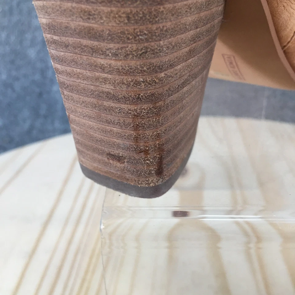 Vince Camuto Sandals Womens 11 Wide Dastana Ankle Strap Brown Leather Peep Toe - Image 4 of 4