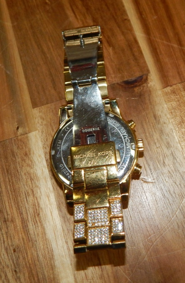 MICHAEL KORS MK-6747 Ritz Chronograph Pave Gold Tone Stainless