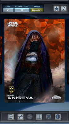 Star Wars Card Trader 2025 Chrome Sapphire Orange Legendary MAE ANISEYA 25cc
