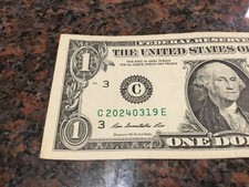 FANCY SERIAL NUMBER 1 DOLLAR BILL BIRTHDAY ANNIVERSARY MAY 19, 2024  2013 MINT