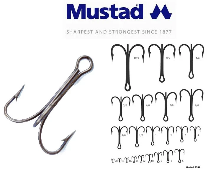 MUSTAD TREBLE HOOKS 3551 BN Colour Black Nickel Saltwater Sizes 14 16 18 25pcs - Image 4 of 4