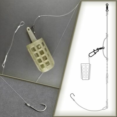 ASYMMETRISCHE SCHLAUFE Feedergummi Feeder Montage Fluorocarbon Futterkorb Fluoro