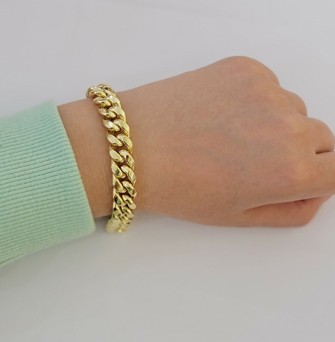 10 Karat Gelbgold Kette 10 Karat Gelbgold Monaco Miami Cuban Link Kette – 7, 5-15 Mm Breit, 18-30 Zoll Länge, Mit Doppelsicherheitsverschluss Miami Cuban Link Halskette