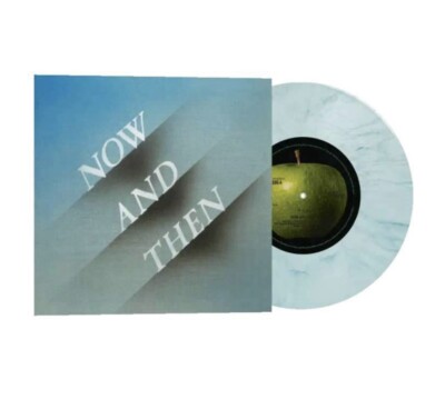 The Beatles Now & Then Exclusive Blue/White Marble 7'' Vinyl First Pressing.