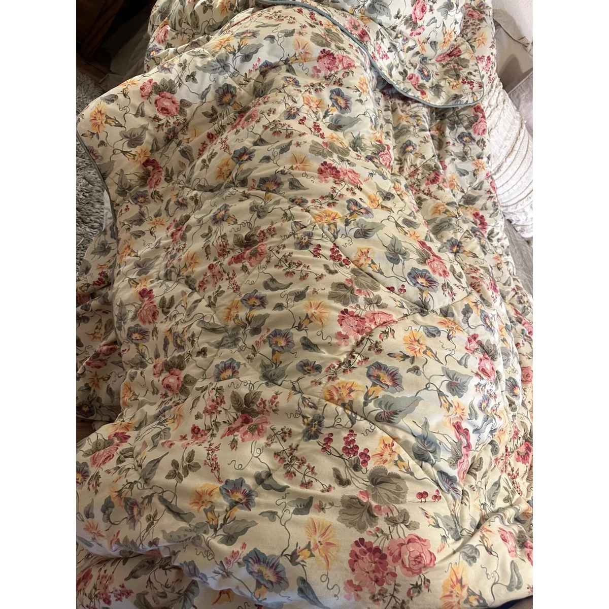 Jupe Volant Jupe De Lit à Volants Laura Ashley - Coton 100% - Bleu Rayé