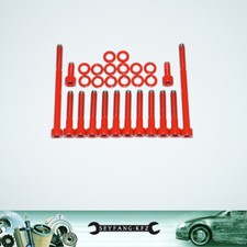 Edelstahl Schrauben rot Ventildeckel Mini Cooper S + JCW R55 R56 R57 R58 N14