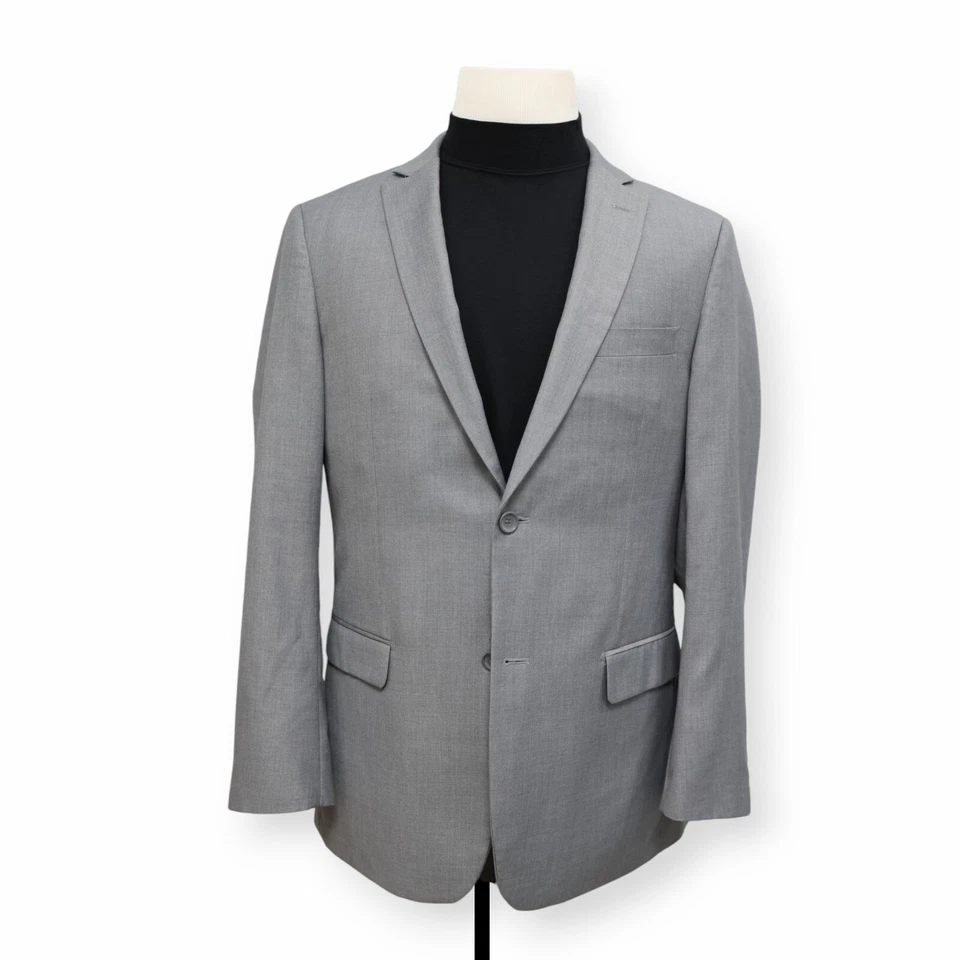 GIORGIO FIORELLI Hombre Gris Sólido Slim Fit Abrigo Deportivo Traje Chaqueta Blazer 42 L Foto 2 de 4