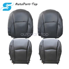For LEXUS ES350 2007-2012 Driver Passenger Bottom Top Leather Seat Cover Black