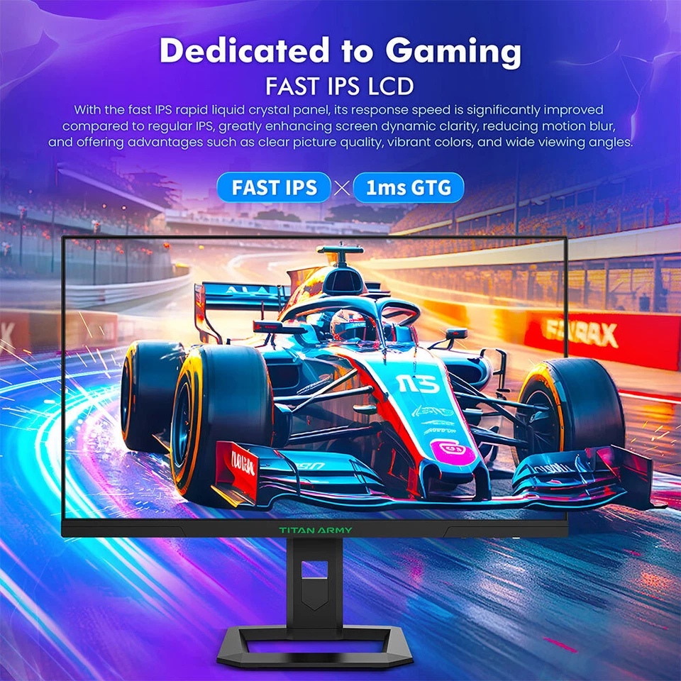 TITAN P2710S 27-Zoll Gaming Monitor 2560*1440/240Hz/1500:1 Adaptive Sync Monitor - Bild 3 von 4