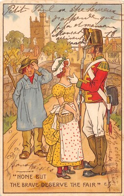 FANCY POSTCARD / ILLUSTRATOR / MILITARY / THE BRAVE DESERVE THE FAIR