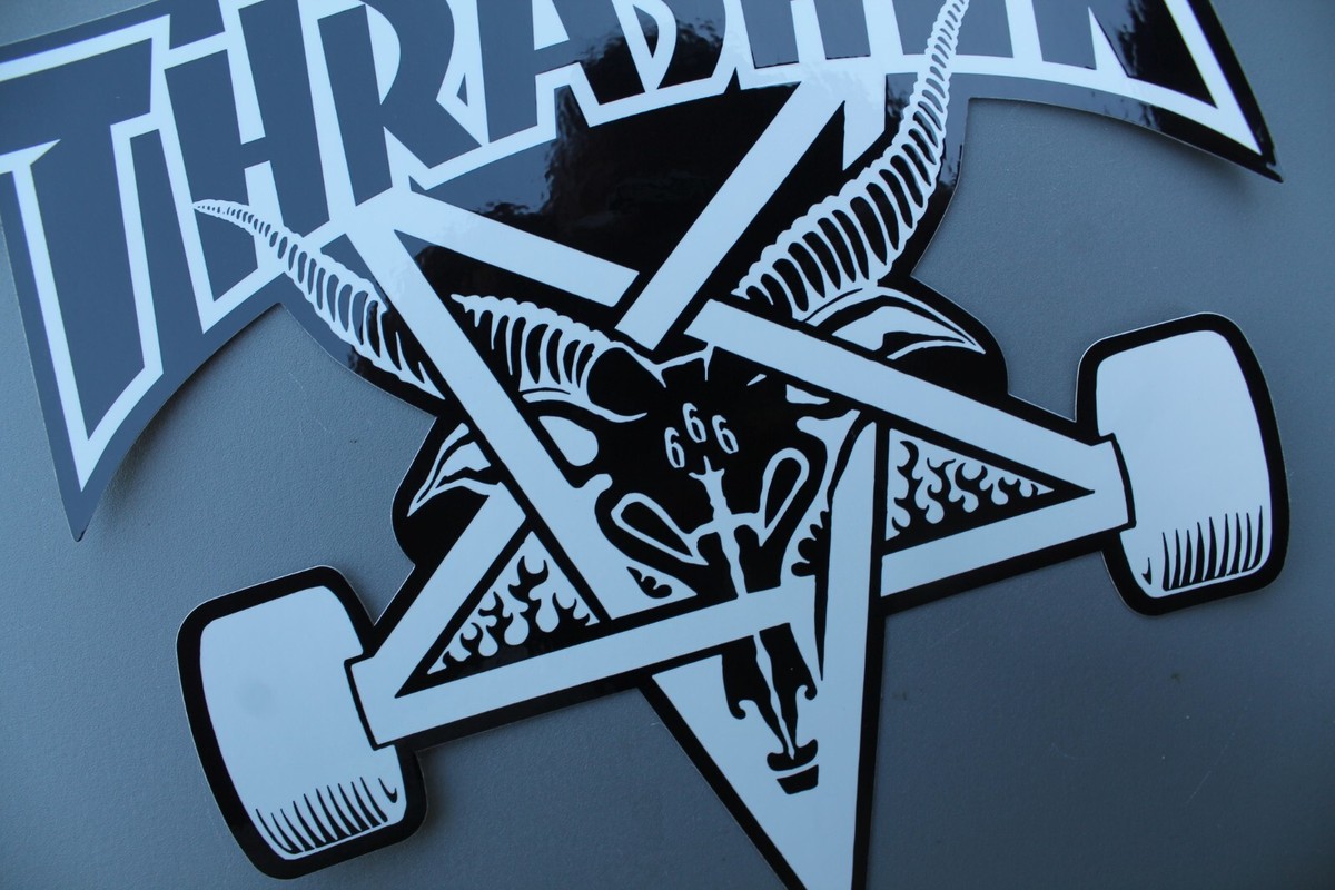 Thrasher Skateboard Magazine 666 Satan Goat Pentagram Z78