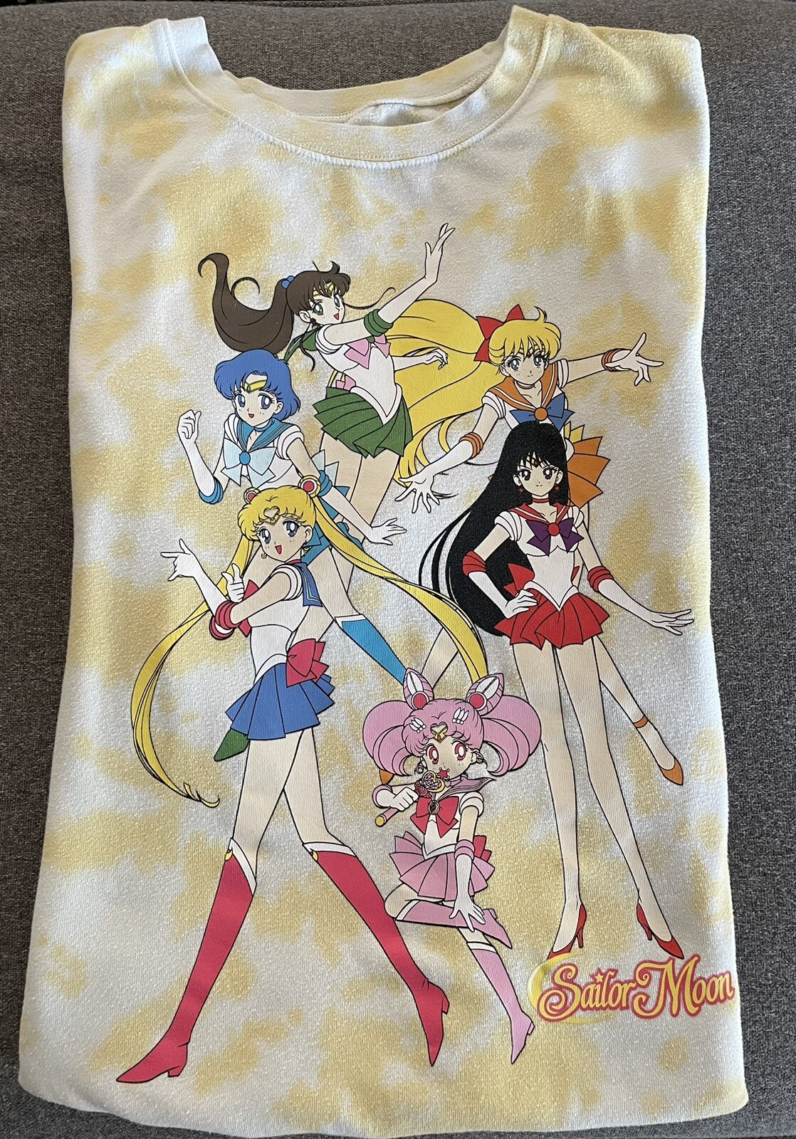 Sailor Moon Anime Crew Neck Sweatshirt Pullover - Size 2X - Yellow