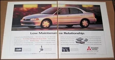 1997 Mitsubishi Mirage Sedan 2-Page Print Ad 1996 Car Auto Advertisement Vintage