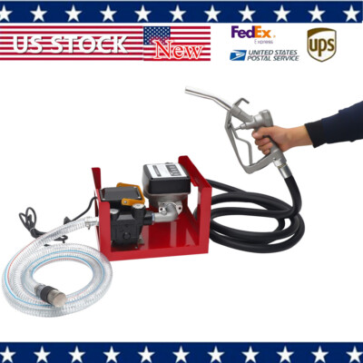 Electric Fuel Transfer Pump Self-priming Oil Diesel Pump 110V & Hoses & Nozzle