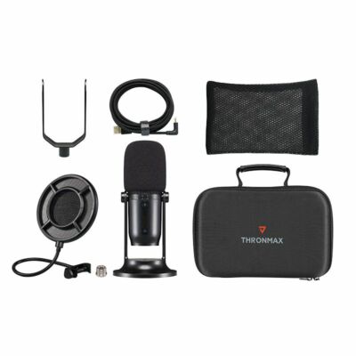 Thronmax Stand USB Studio Mikrofon Kondensator Stativ Pop Filter Mdrill One Set