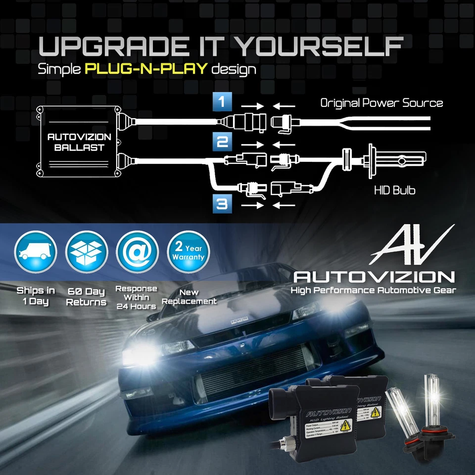 Autovizion Xenon Lights HID Kit for Oldsmobile Alero Bravada LSS Intrigue Aurora - Image 2 of 4