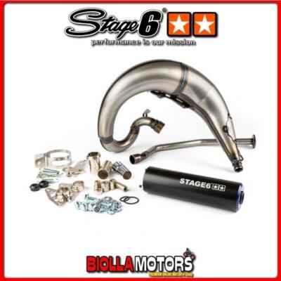 S6-9119301/BL Auspuff Stage6 Streetrace Hochmontage CNC blau/schwarz APRILIA s