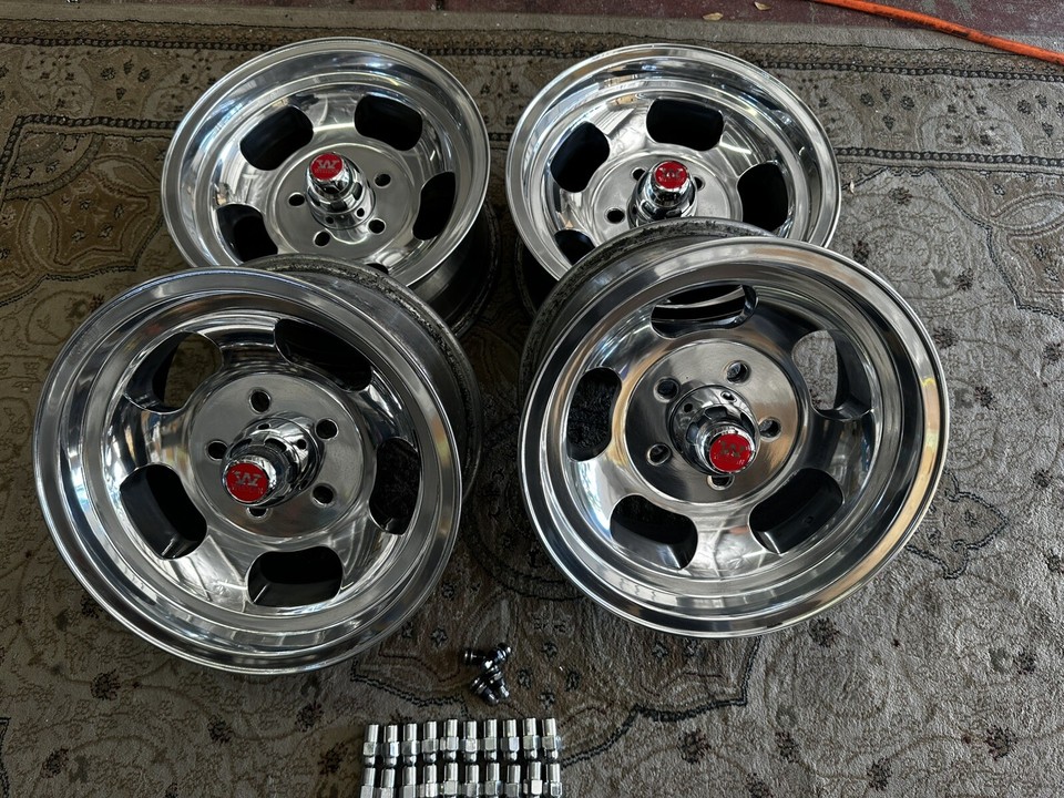 Vintage Set 4 14x7 US Indy Style Mag Wheel MOPAR FORD 4 1/2 & 4 3/4 ...