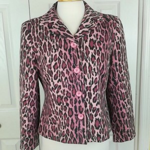 pink leopard print blazer