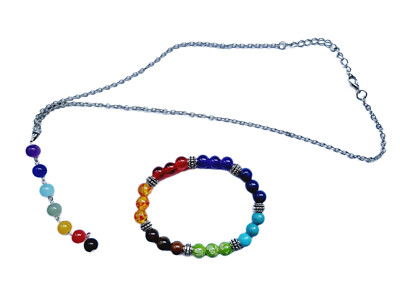 7 Chakra Armband und Halskette Set 2 Teile