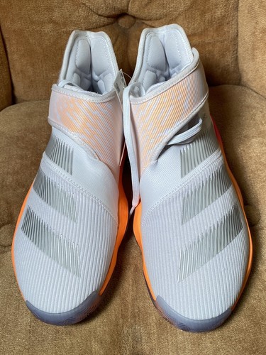 Adidas Harden B/E 3 J Youth Size 6.5 Basketball Shoes EF3593 White Gray Orange - Picture 3 of 7
