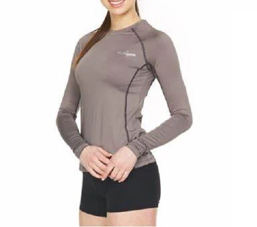 Women’s Gray Athletic Compression Shirt - Long Sleeve Thermajane