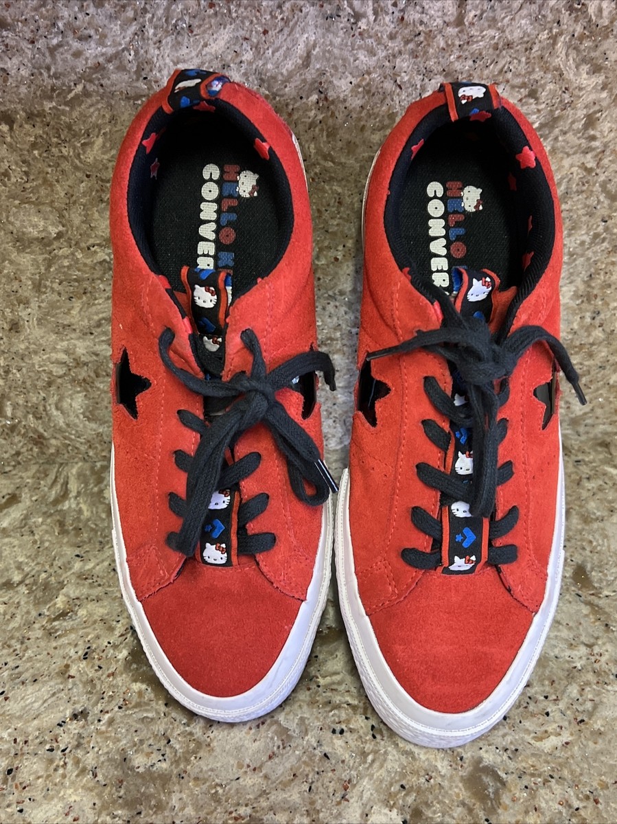 Converse X Hello Kitty One Star Ox 163905C Size 9 Women Red Suede