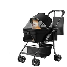 3 in 1 Multifunction Folding Pet Stroller for Dog/Cat + Carrier + Car Seat