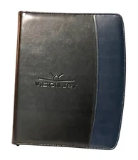 Cirrus Vision Jet Leather Portfolio Binder Zip Close Card Holder Leeds Black