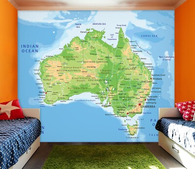3D Green Map O247 Wallpaper Wall Murals Removable Wallpaper Sticker Eve
