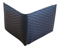 Black Embossed Vegan Leather Wallet Leather Printed Bifold Wallet Basket