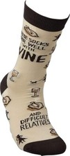 Novelty Socks "These Socks Pair Well with Wine and Difficult Relatives " 454642