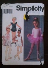 Simplicity 7351 Girls Ballerina Dance Leotard Tutu Skirt Bag Size 3-6 UC Vintage