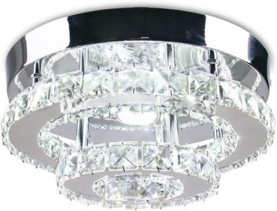 Mini Chandelier LED Crystal Ceiling Light Flush Mount Ceiling Light for Hallway