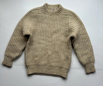 J. Svoboda Sons Vintage Thick Hand Knit Wool Sweater Oatmeal Color Sz 40 NOTE
