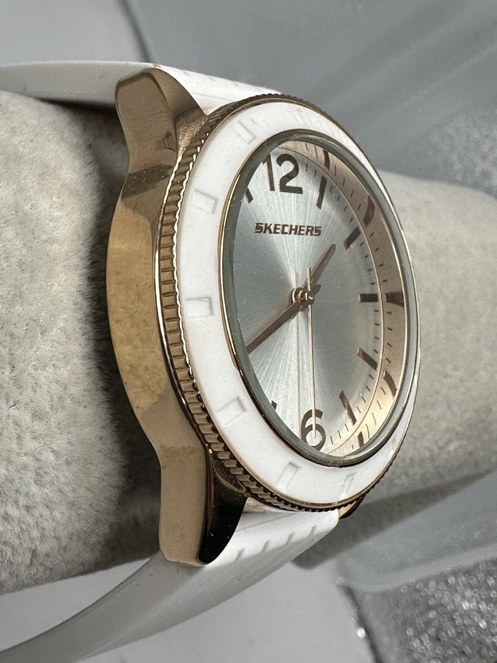 Reloj Skechers SR6087 Batería Nueva Damas 40MM 7.5" Banda Silicona Blanca M67 Foto 3 de 4