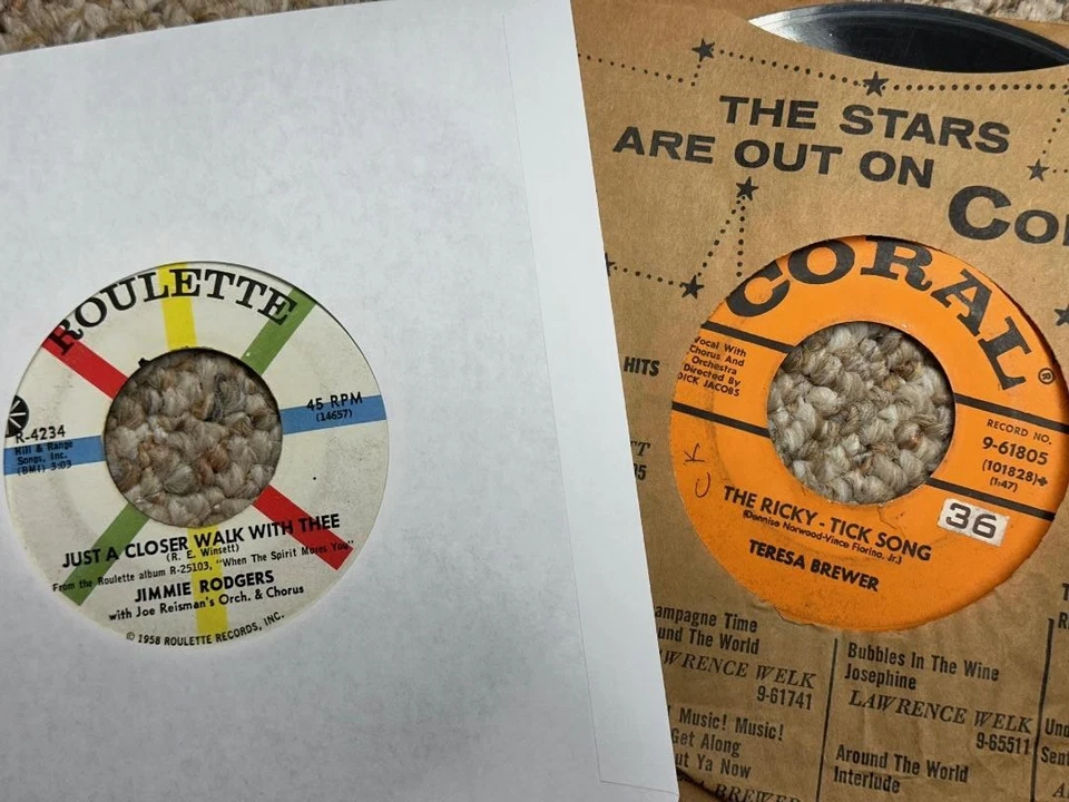 RARE 50's 60's lot 7" rock jazz rockabilly soul pop 45's w/ OBSCURE 1964 PROMO - Image 3 of 4